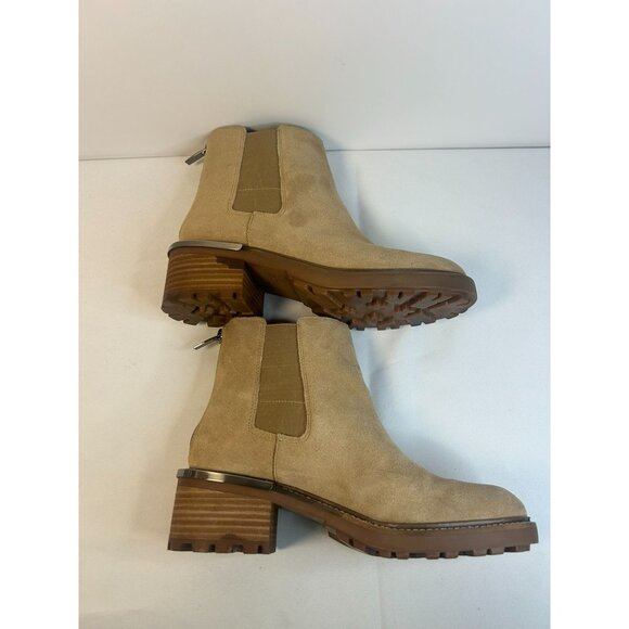 Vince Camuto Kelivena Chelsea Boots Women Size 9 Wide Tan Suede Chunky Lug Sole - Picture 7 of 14